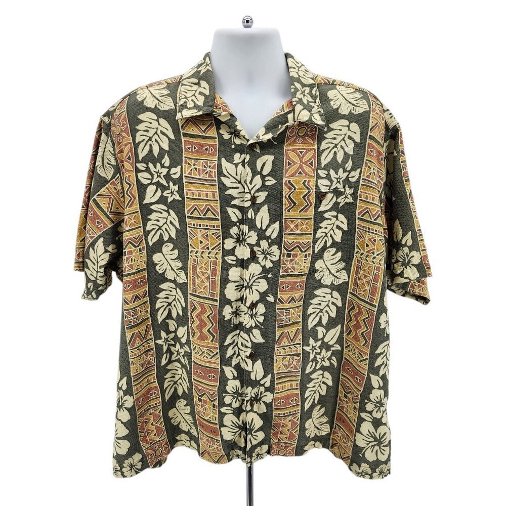 Vintage Woolrich Mens XL Hawaiian Shirt Tropical Floral Multicolor Retro Party
